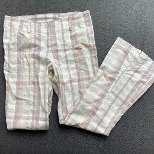 Free People Plaid Flare pants size 10